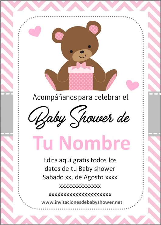 Invitación baby shower para niña en español