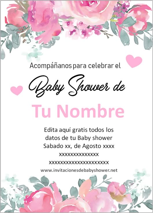 Invitaciones Baby Shower para Niña en español