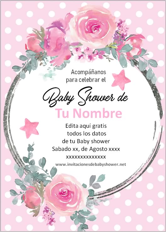 Invitación Baby Shower con Rosas