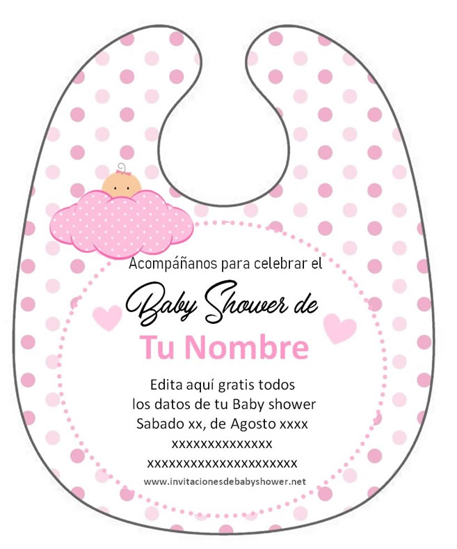 Invitación Babero Baby shower