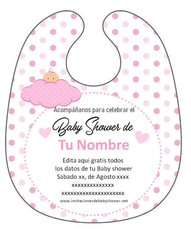 Invitación Babero Baby shower