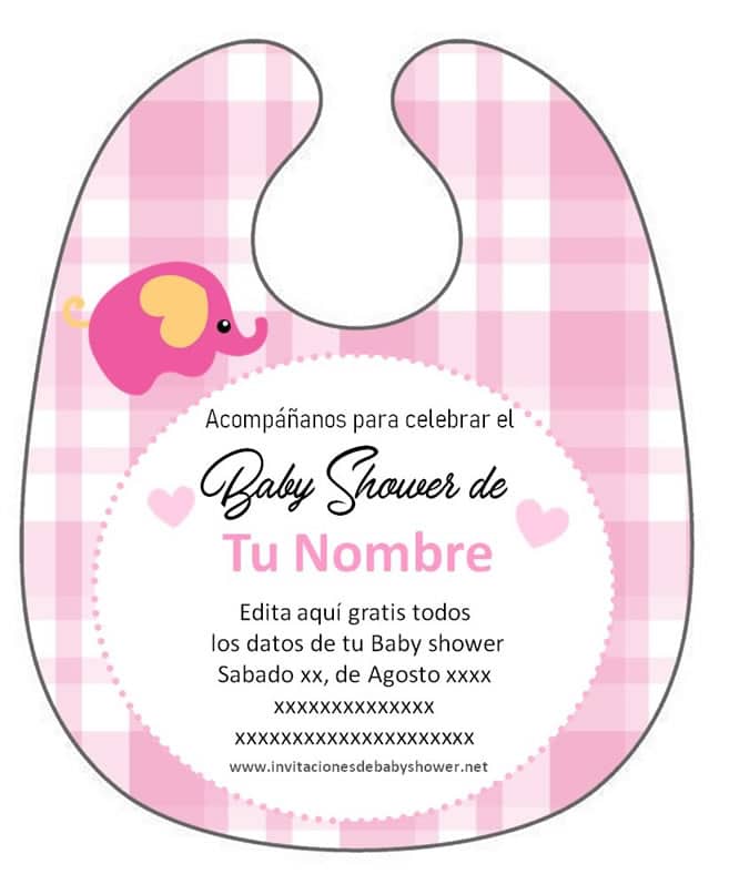 Invitación Babero Baby shower