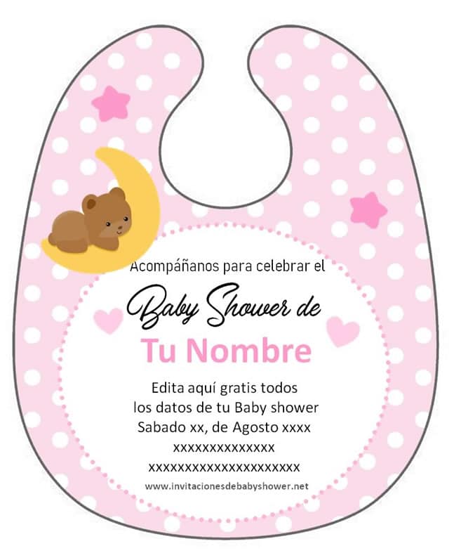 Invitación Babero Baby shower