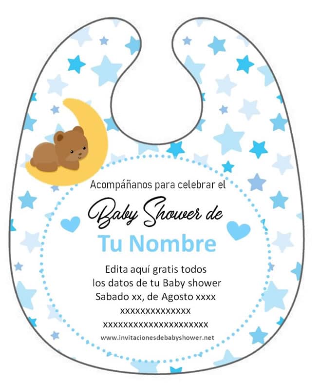 Invitación Babero Baby shower