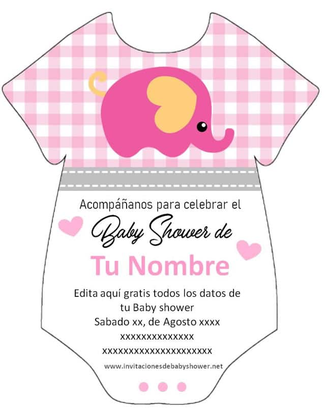 Invitación Pañalero Baby Shower