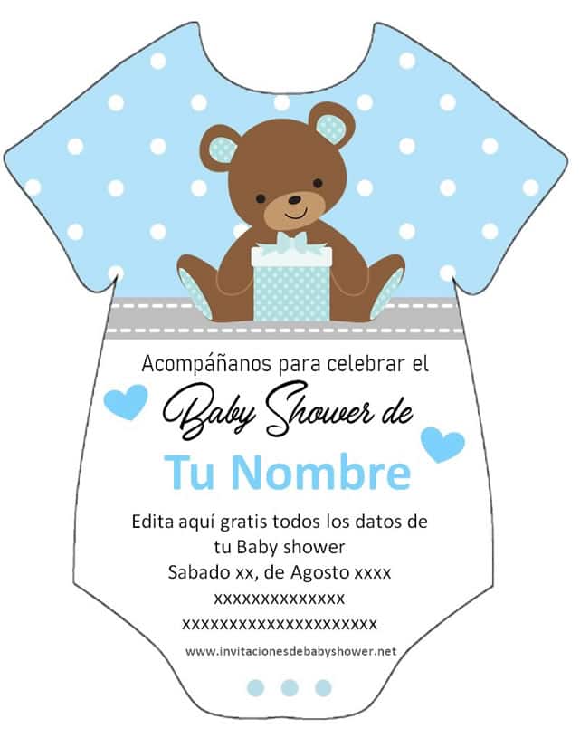 Invitación Baby Shower Pañalero Niño