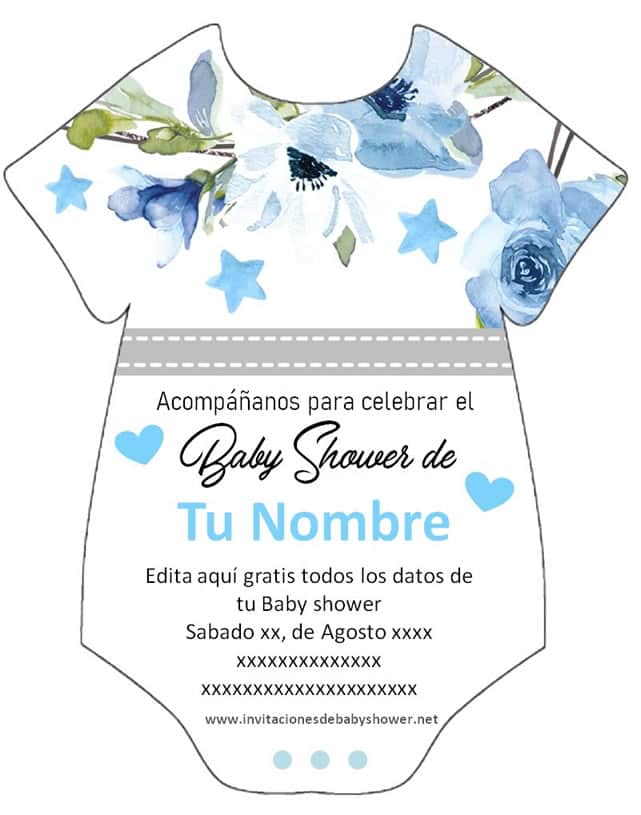 Invitación Pañalero Baby Shower